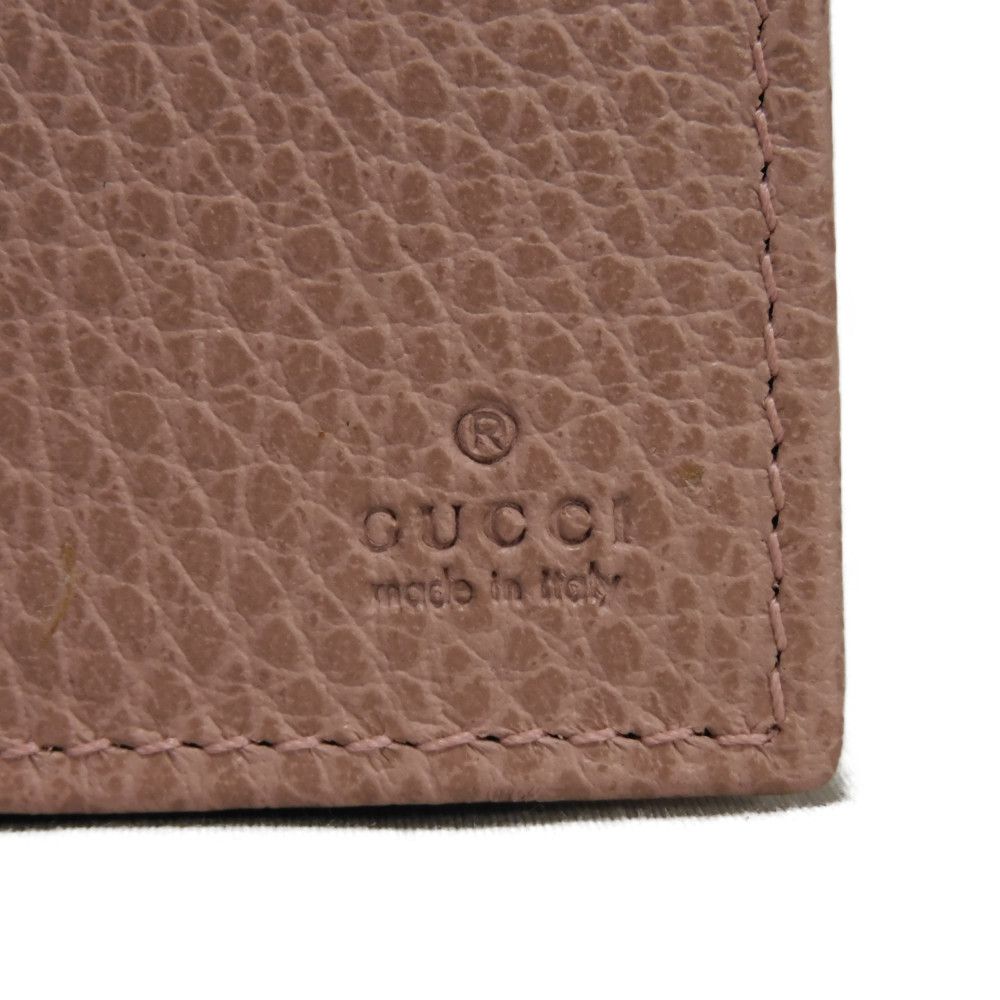 GUCCI Shoulder Bag 368231 Calf leather (embossed) Soft pink Logo foil stamping Swing Shoulder Wallet