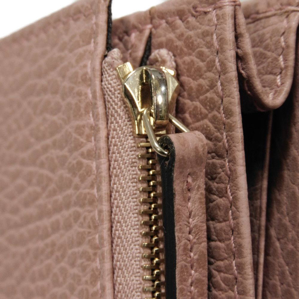 GUCCI Shoulder Bag 368231 Calf leather (embossed) Soft pink Logo foil stamping Swing Shoulder Wallet