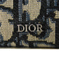 Dior Coin case 2ESCP050YSE_H27E Jacquard canvas x smooth calf leather Beige x black x navy Oblique jacquard Zip Small