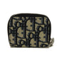 Dior Coin case 2ESCP050YSE_H27E Jacquard canvas x smooth calf leather Beige x black x navy Oblique jacquard Zip Small