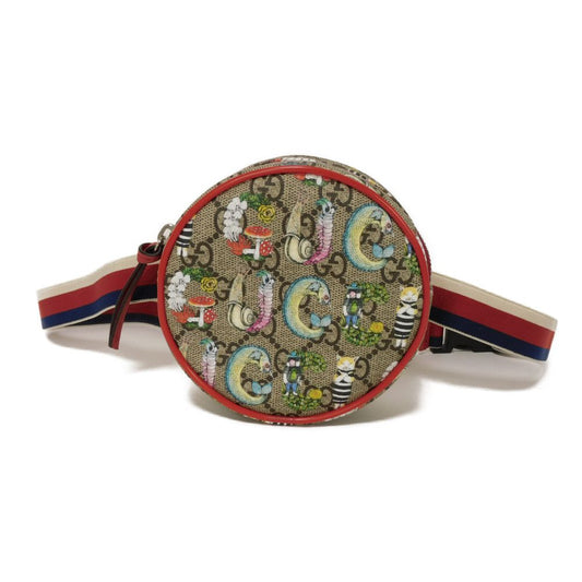 GUCCI Sling bag 502330 GG Supreme canvas (Higuchi Yuko print) x calf leather beige Yuko Higuchi Children's GG Supreme Round Mini Waist Pouch