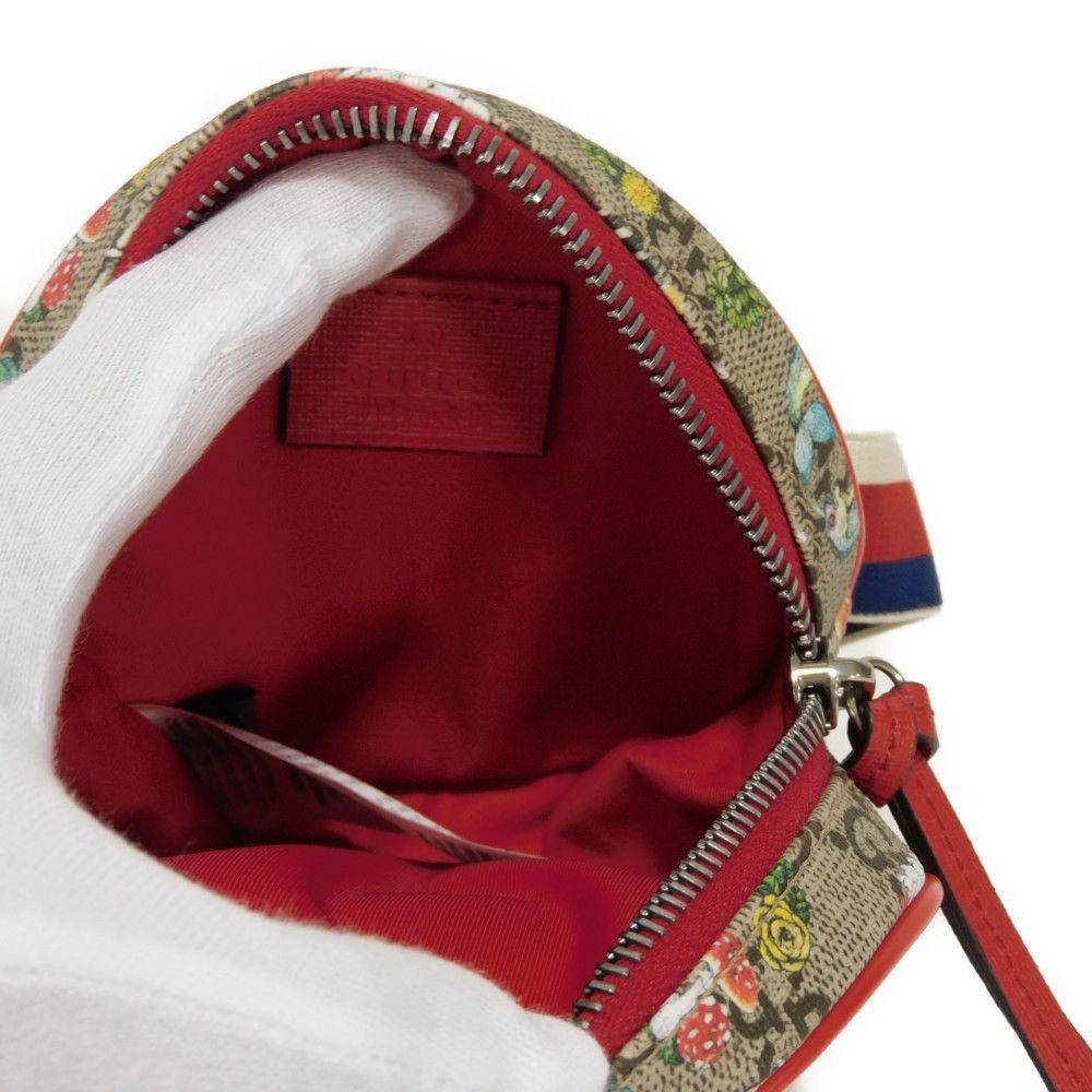 GUCCI Sling bag 502330 GG Supreme canvas (Higuchi Yuko print) x calf leather beige Yuko Higuchi Children's GG Supreme Round Mini Waist Pouch