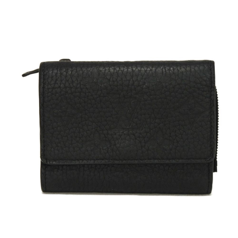 LOUIS VUITTON Tri-fold wallet M82556 Taurillon Clemence leather (monogram embossed) Noir Monogram Taurillon Clemence Portefeuille Pilot