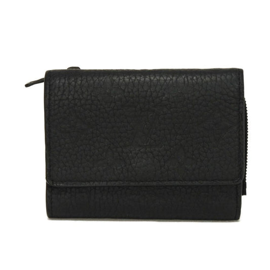 LOUIS VUITTON Tri-fold wallet M82556 Taurillon Clemence leather (monogram embossed) Noir Monogram Taurillon Clemence Portefeuille Pilot