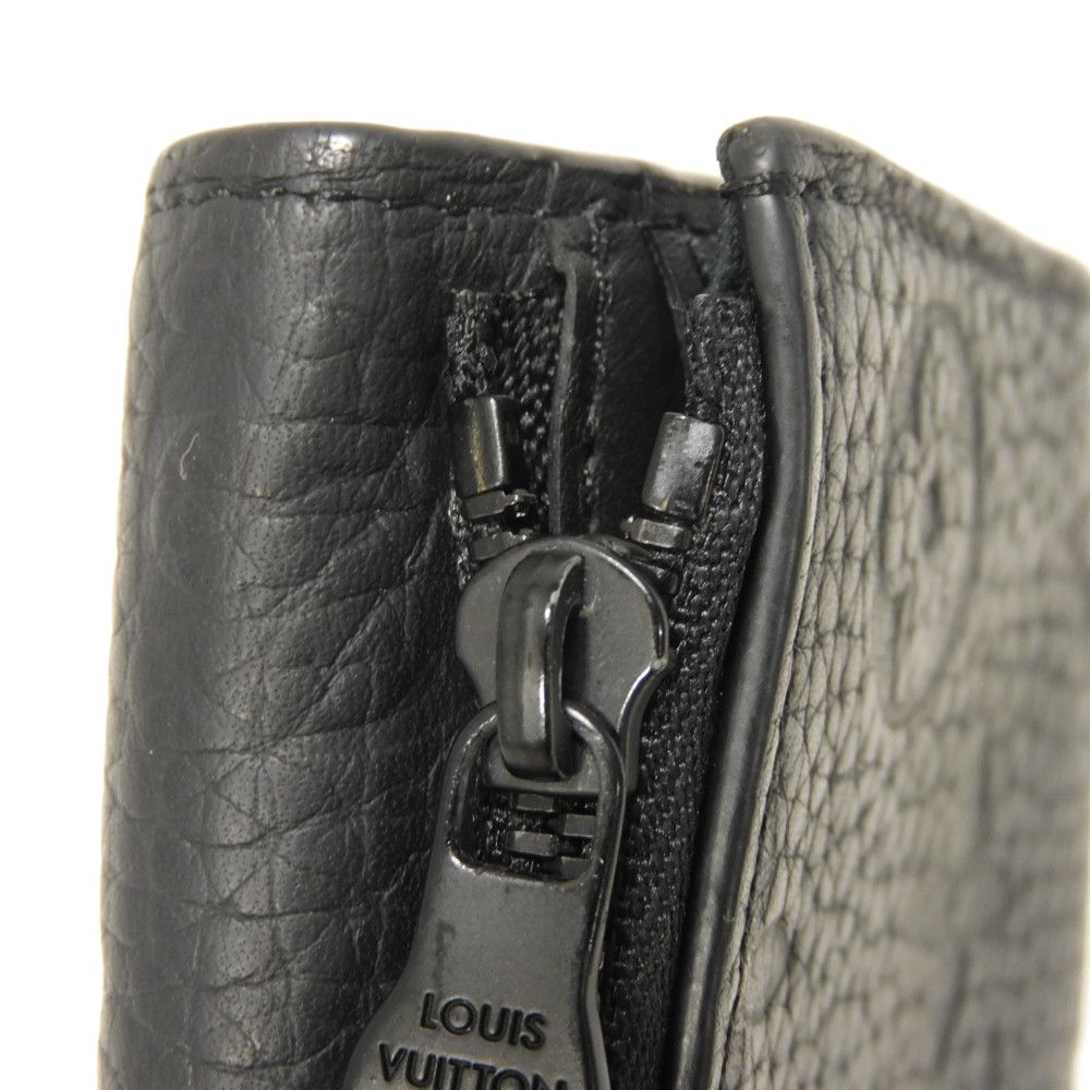 LOUIS VUITTON Tri-fold wallet M82556 Taurillon Clemence leather (monogram embossed) Noir Monogram Taurillon Clemence Portefeuille Pilot
