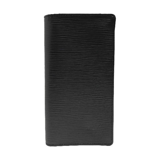 LOUIS VUITTON Long Wallet Purse M63212 Epi Leather Noir Folded wallet Epi Porto Cartes Crdit mens Used Authentic
