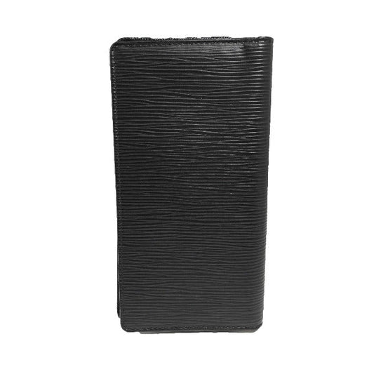 LOUIS VUITTON Long Wallet Purse M63212 Epi Leather Noir Folded wallet Epi Porto Cartes Crdit mens Used Authentic