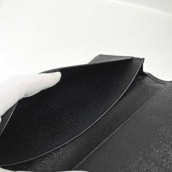 LOUIS VUITTON Long Wallet Purse M63212 Epi Leather Noir Folded wallet Epi Porto Cartes Crdit mens Used Authentic