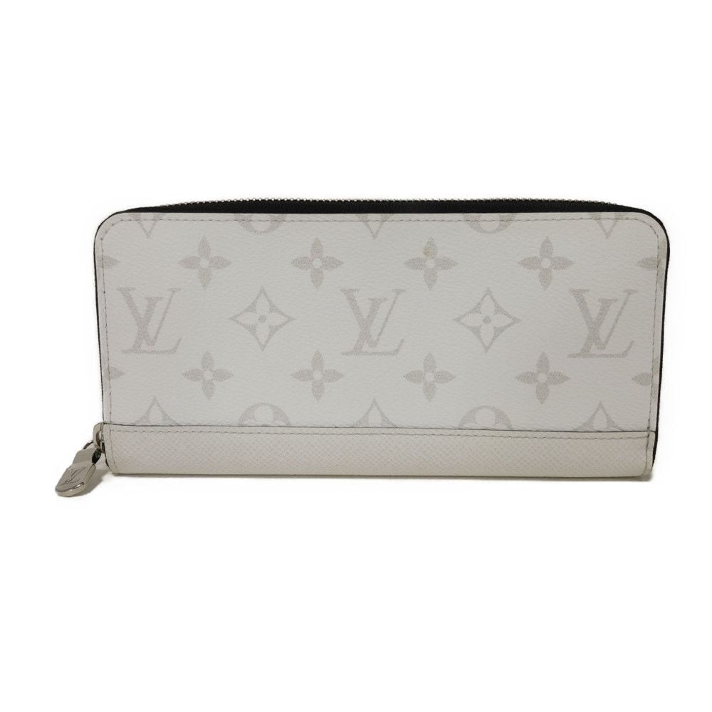 LOUIS VUITTON Long Wallet Purse M14127 Taiga Leather Optic white Taiga Lama Monogram Zippy Wallet Horizontal
