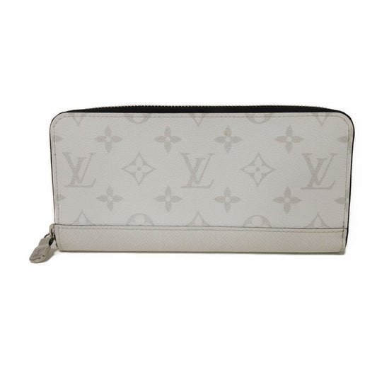 LOUIS VUITTON Long Wallet Purse M14127 Taiga Leather Optic white Taiga Lama Monogram Zippy Wallet Horizontal