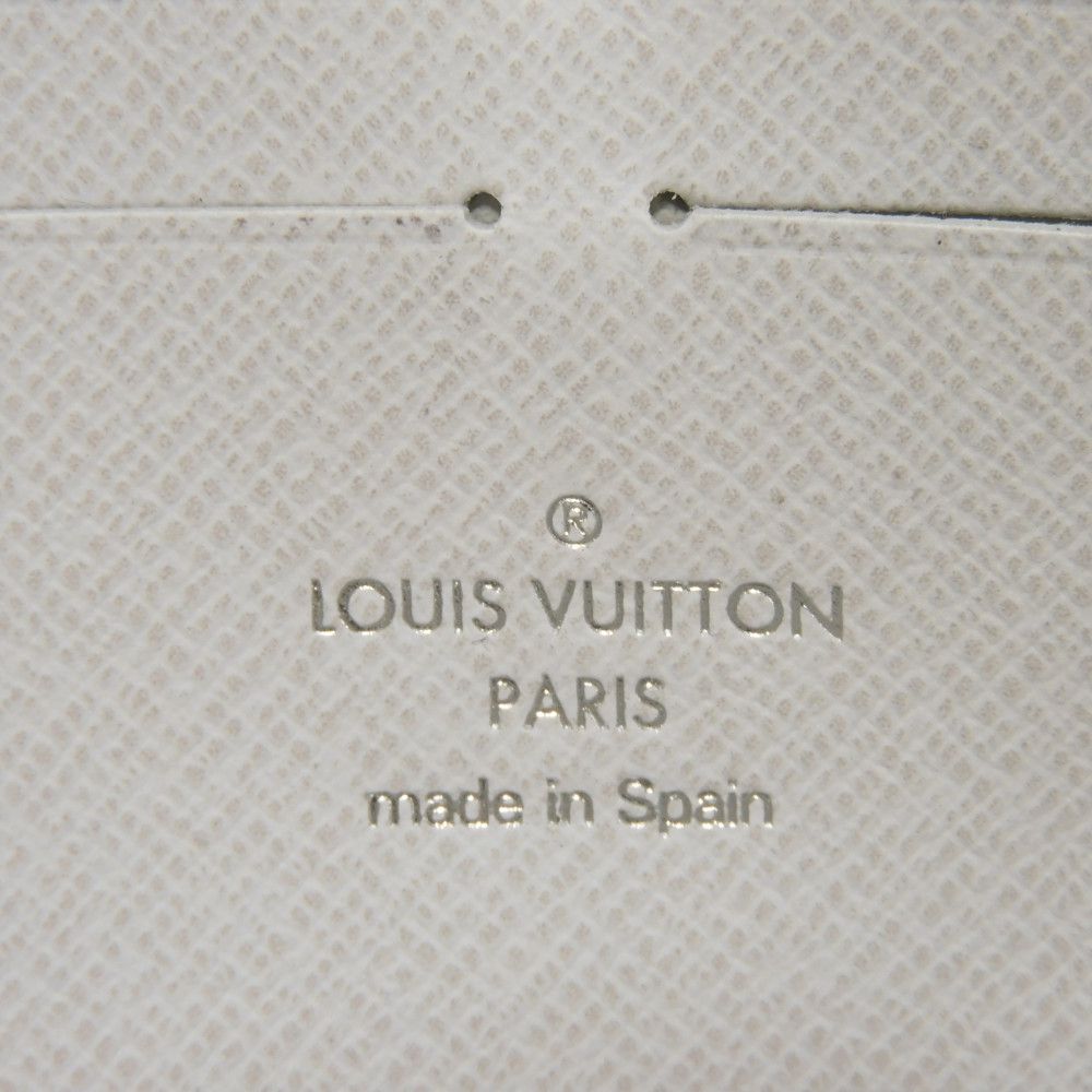 LOUIS VUITTON Long Wallet Purse M14127 Taiga Leather Optic white Taiga Lama Monogram Zippy Wallet Horizontal