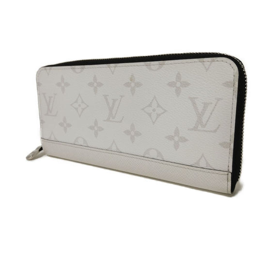 LOUIS VUITTON Long Wallet Purse M14127 Taiga Leather Optic white Taiga Lama Monogram Zippy Wallet Horizontal