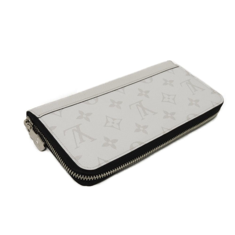 LOUIS VUITTON Long Wallet Purse M14127 Taiga Leather Optic white Taiga Lama Monogram Zippy Wallet Horizontal