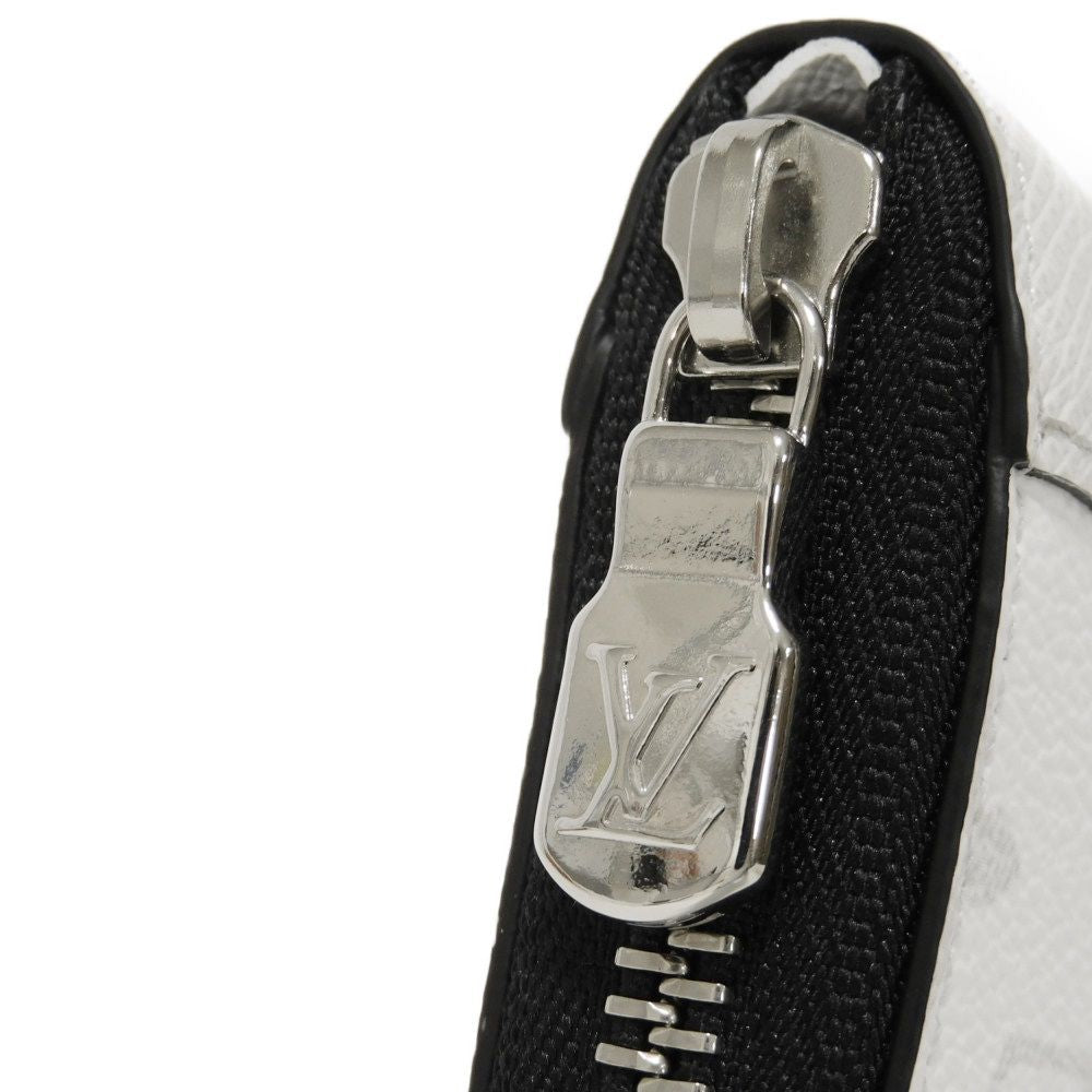 LOUIS VUITTON Long Wallet Purse M14127 Taiga Leather Optic white Taiga Lama Monogram Zippy Wallet Horizontal