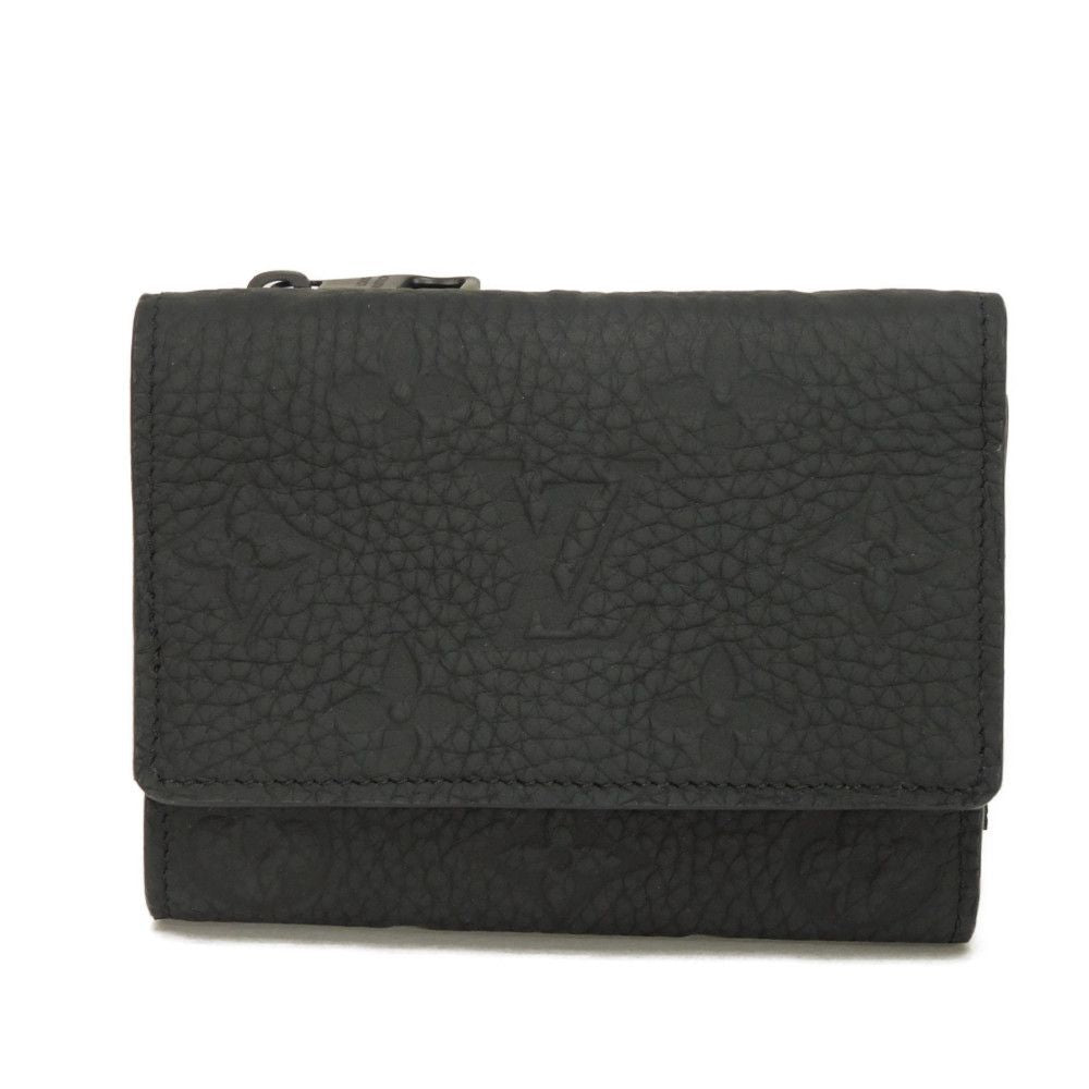 LOUIS VUITTON Tri-fold wallet M82556 Taurillon Clemence leather (monogram embossed) black Monogram Taurillon Clemence Portefeuille Pilot