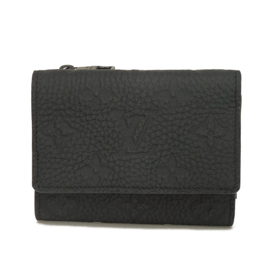 LOUIS VUITTON Tri-fold wallet M82556 Taurillon Clemence leather (monogram embossed) black Monogram Taurillon Clemence Portefeuille Pilot