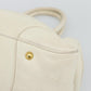 PRADA Hand Bag Vitello Daino Leather White Gold