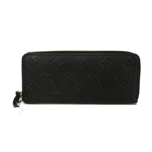 LOUIS VUITTON Long Wallet Purse M60171 Implant leather (monogram embossed) black Monogram Unplant Portefeuille Clemence