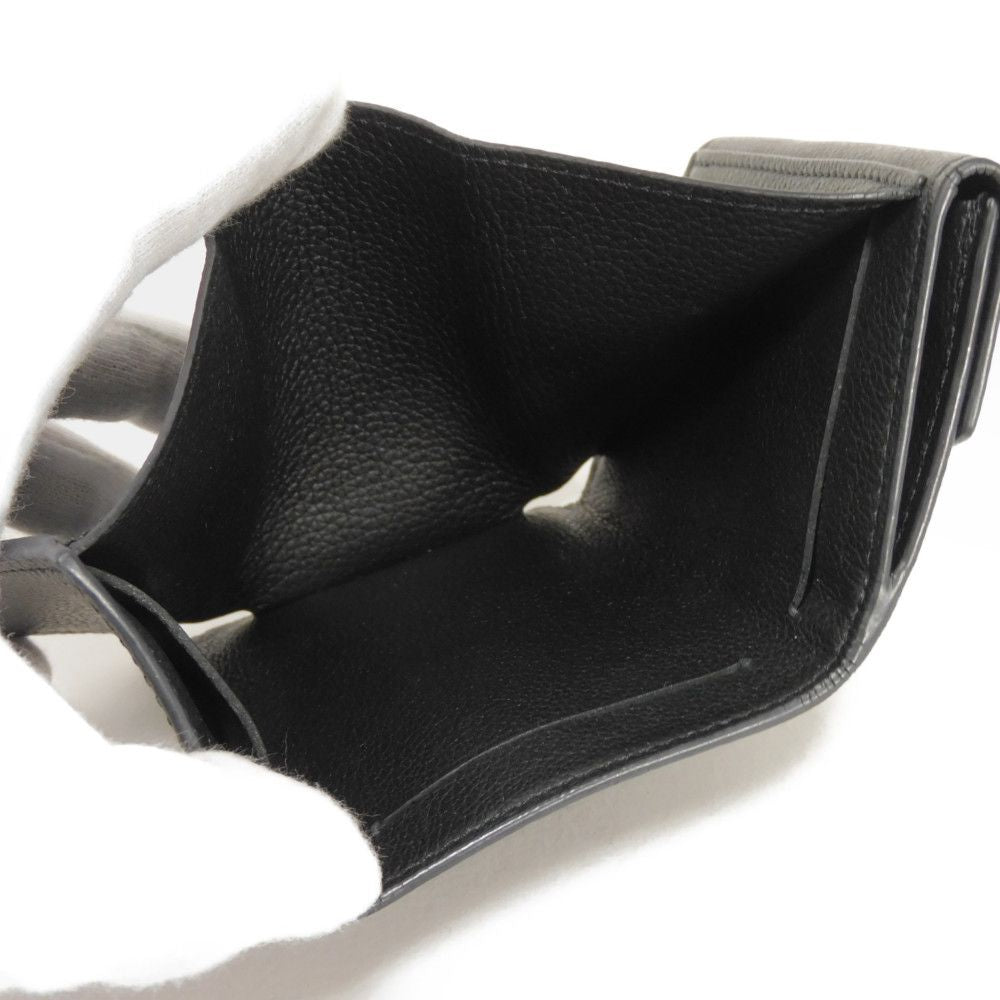 LOUIS VUITTON Tri-fold wallet M63921 Grain calf leather (embossed) Noir LV logo Portefeuille Rock Mini