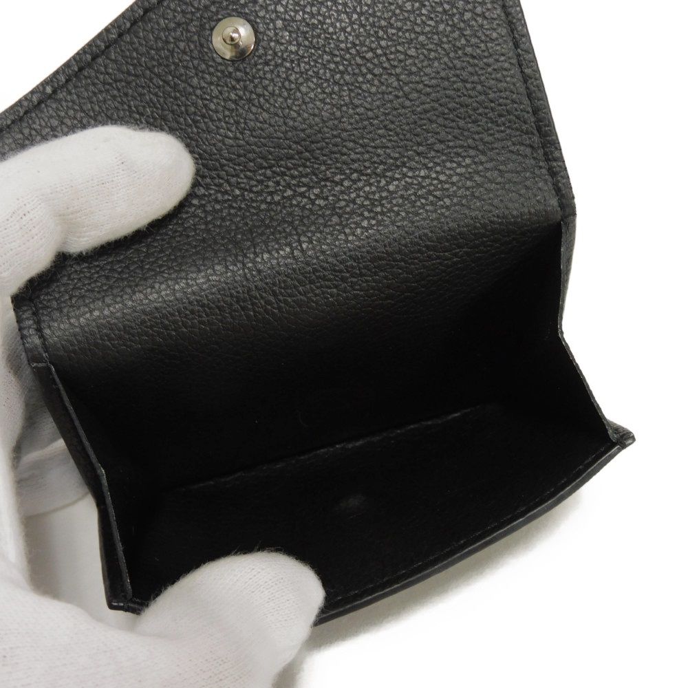 LOUIS VUITTON Tri-fold wallet M63921 Grain calf leather (embossed) Noir LV logo Portefeuille Rock Mini