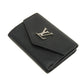 LOUIS VUITTON Tri-fold wallet M63921 Grain calf leather (embossed) Noir LV logo Portefeuille Rock Mini