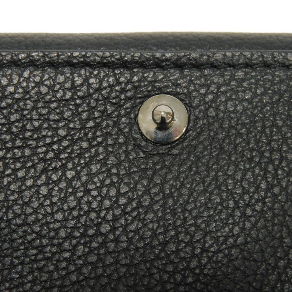 LOUIS VUITTON Tri-fold wallet M63921 Grain calf leather (embossed) Noir LV logo Portefeuille Rock Mini