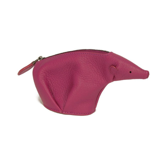 LOEWE Coin case 199.79.G74 Soft grain calf (embossed) Fuchsia Anagram emboss Bear Coin Purse