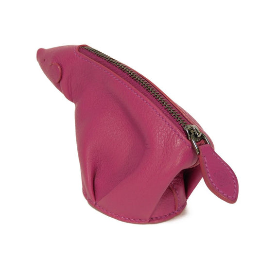 LOEWE Coin case 199.79.G74 Soft grain calf (embossed) Fuchsia Anagram emboss Bear Coin Purse