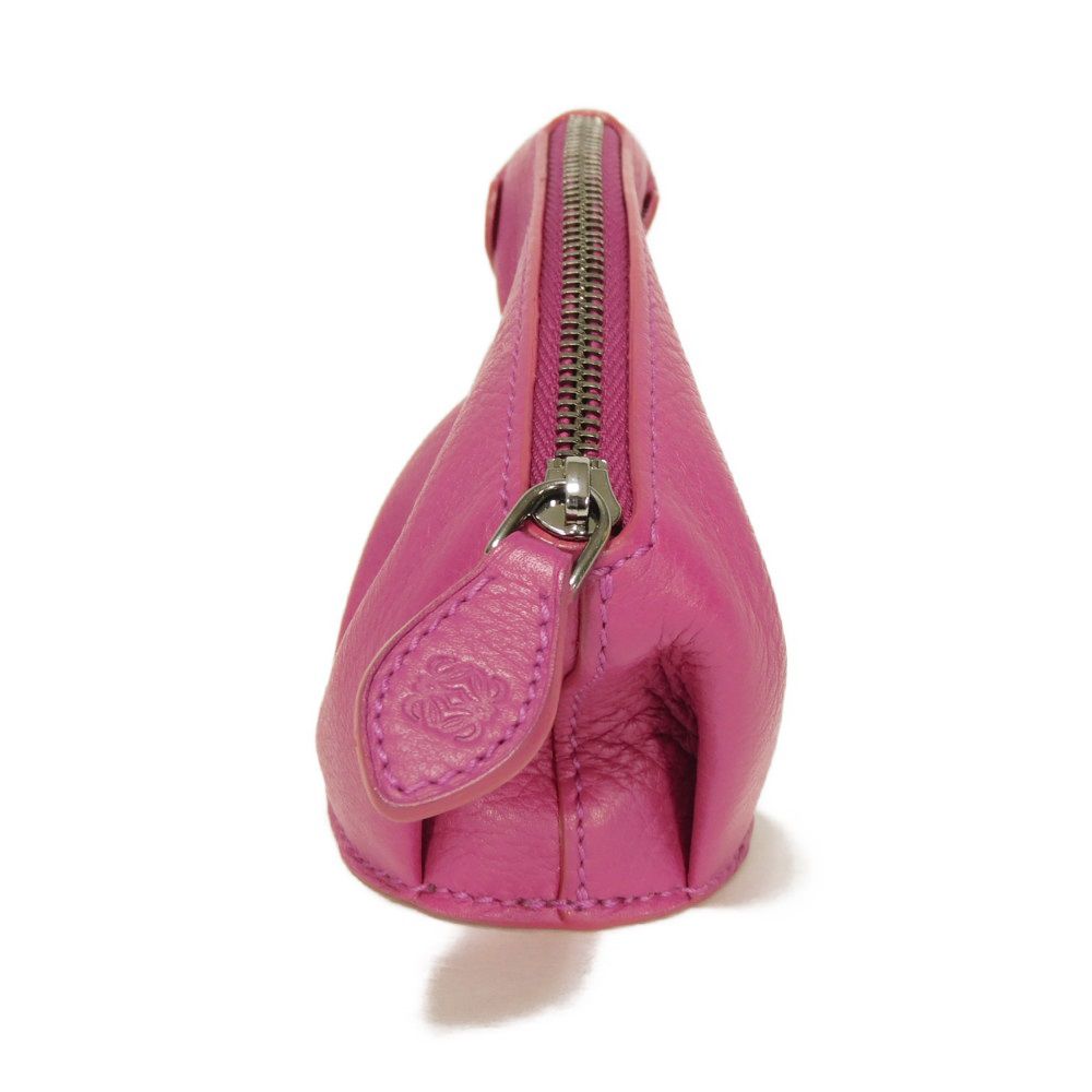 LOEWE Coin case 199.79.G74 Soft grain calf (embossed) Fuchsia Anagram emboss Bear Coin Purse