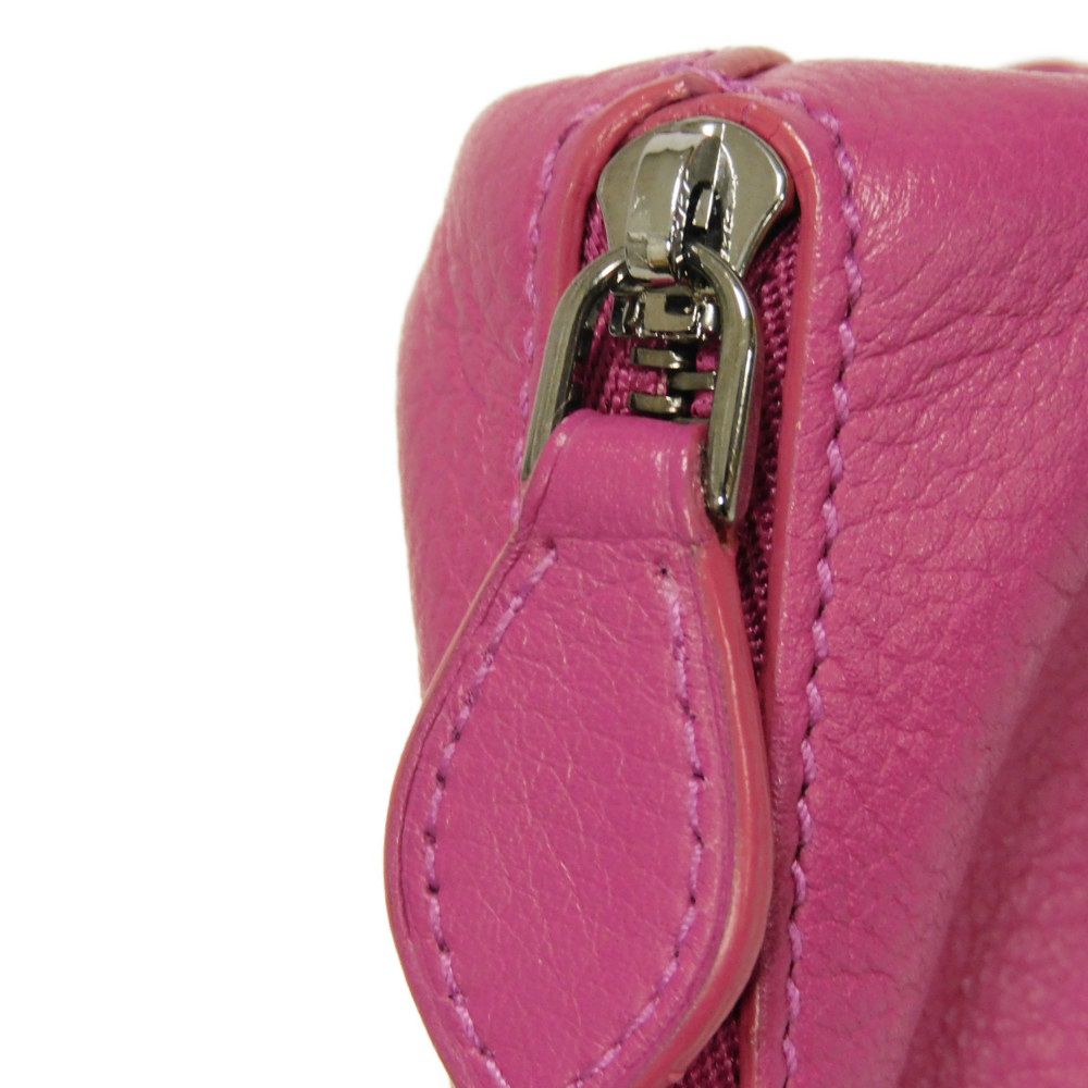 LOEWE Coin case 199.79.G74 Soft grain calf (embossed) Fuchsia Anagram emboss Bear Coin Purse
