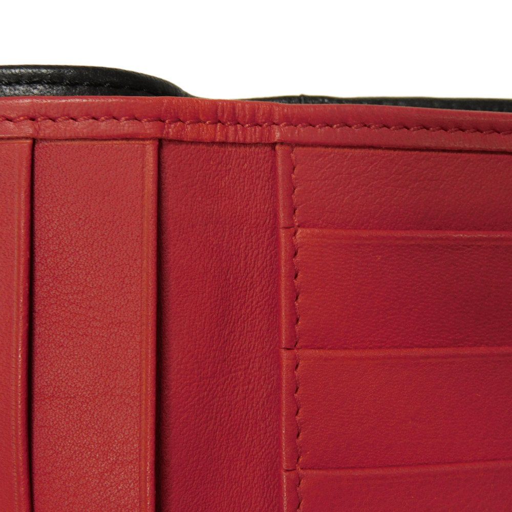 Dior Tri-fold wallet Smooth Calfskin Leather black CD logo trifold wallet