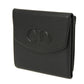 Dior Tri-fold wallet Smooth Calfskin Leather black CD logo trifold wallet
