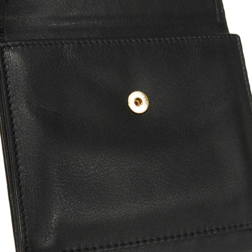 Dior Tri-fold wallet Smooth Calfskin Leather black CD logo trifold wallet