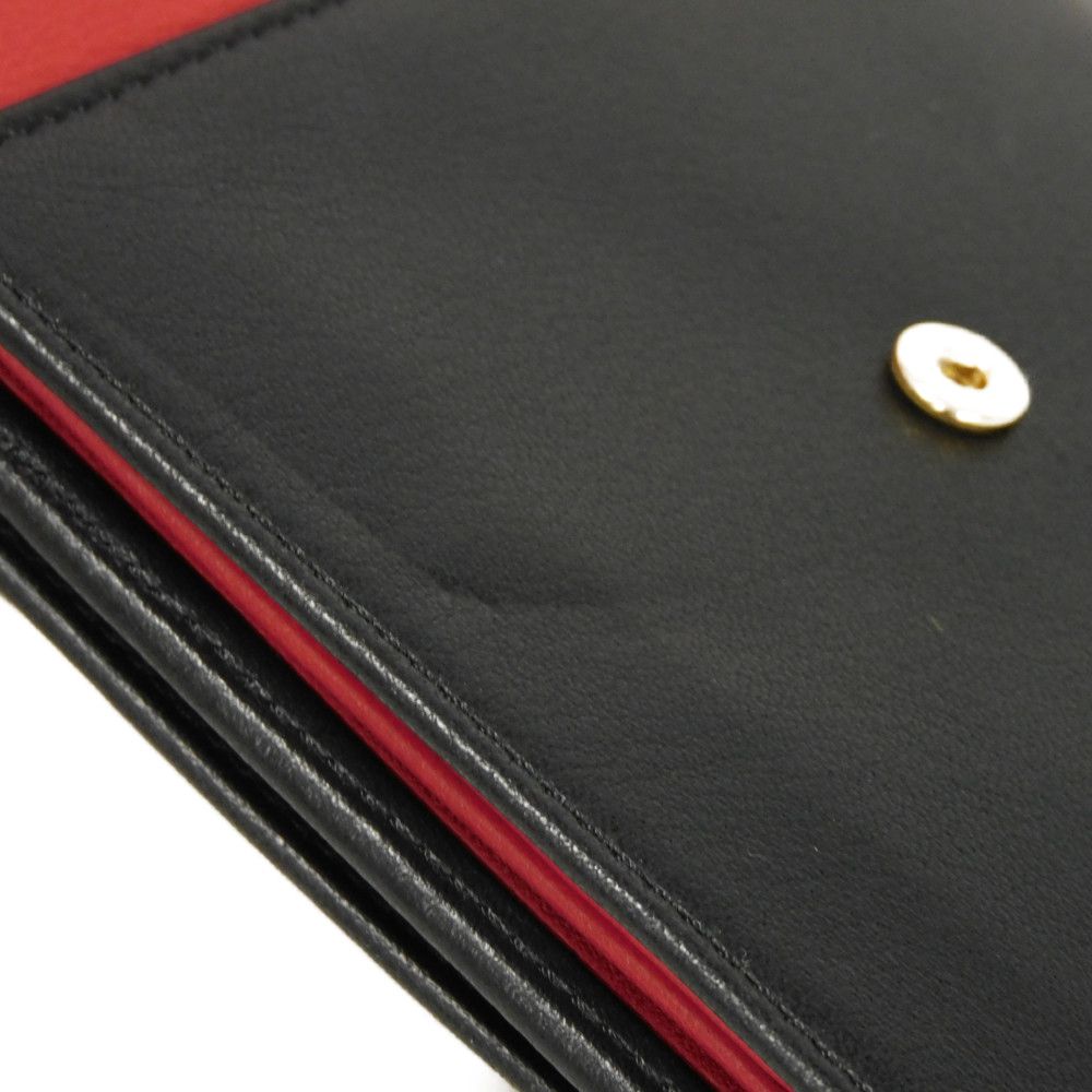 Dior Tri-fold wallet Smooth Calfskin Leather black CD logo trifold wallet