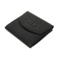 Dior Tri-fold wallet Smooth Calfskin Leather black CD logo trifold wallet