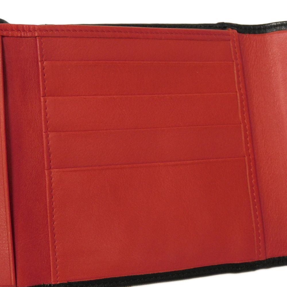 Dior Tri-fold wallet Smooth Calfskin Leather black CD logo trifold wallet