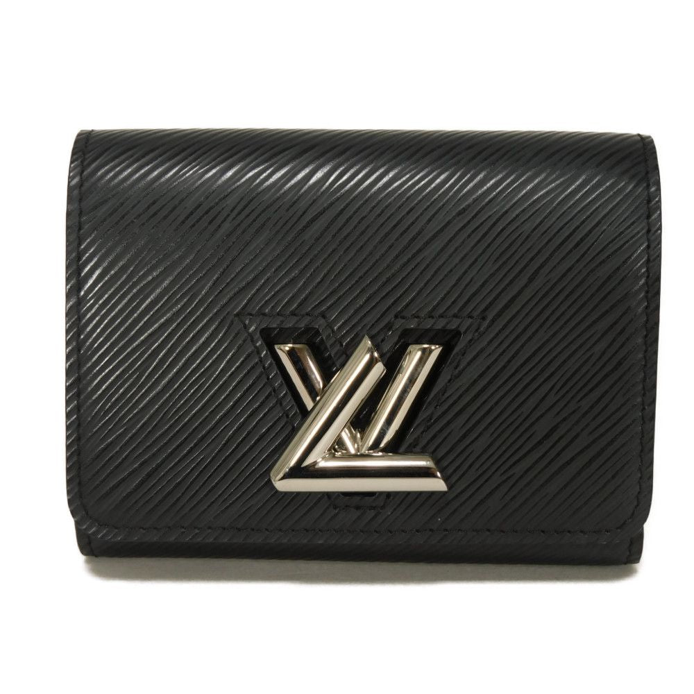LOUIS VUITTON Tri-fold wallet M63322 Epi Leather x grain leather Noir Epi Portefeuille Twist Compact