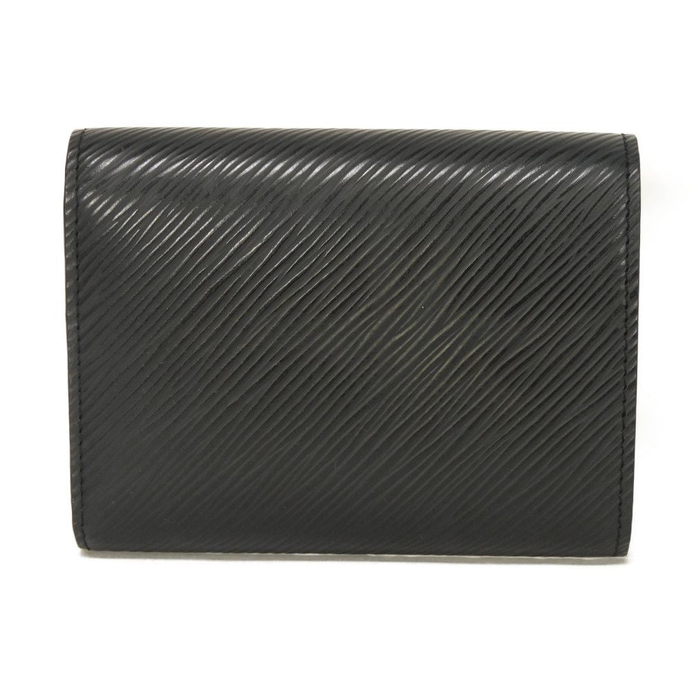 LOUIS VUITTON Tri-fold wallet M63322 Epi Leather x grain leather Noir Epi Portefeuille Twist Compact