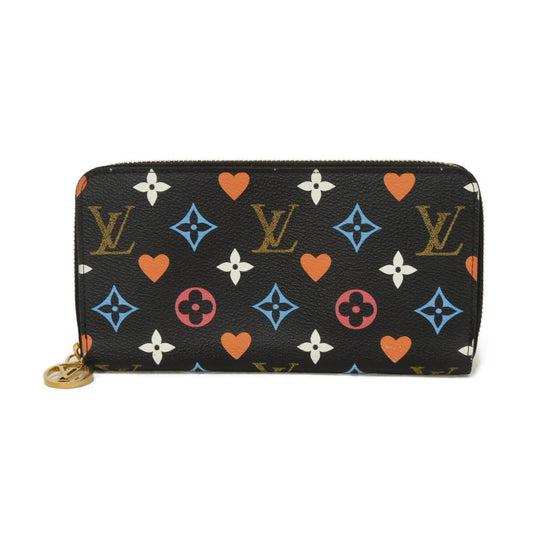LOUIS VUITTON Long Wallet Purse M80323 Monogram Game On Canvas Noir Monogram game on Zippy wallet