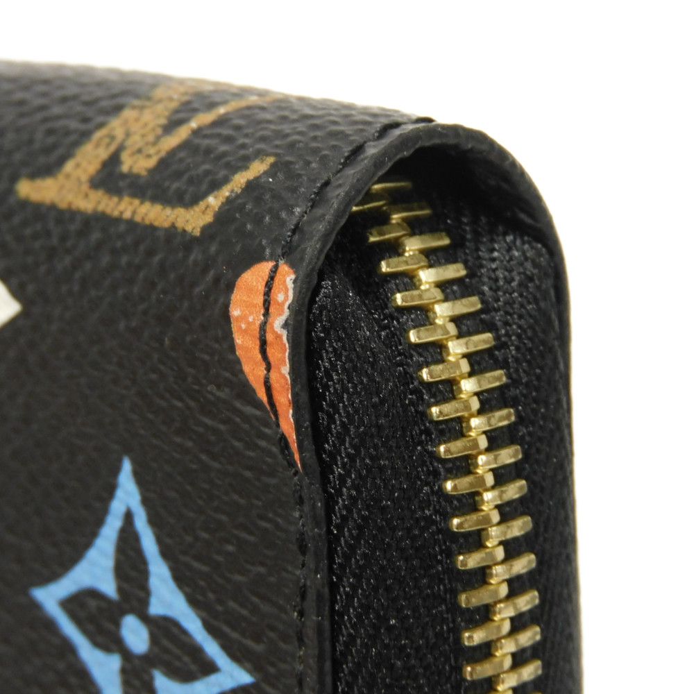 LOUIS VUITTON Long Wallet Purse M80323 Monogram Game On Canvas Noir Monogram game on Zippy wallet