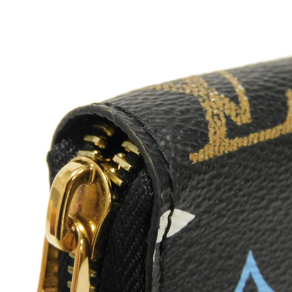 LOUIS VUITTON Long Wallet Purse M80323 Monogram Game On Canvas Noir Monogram game on Zippy wallet