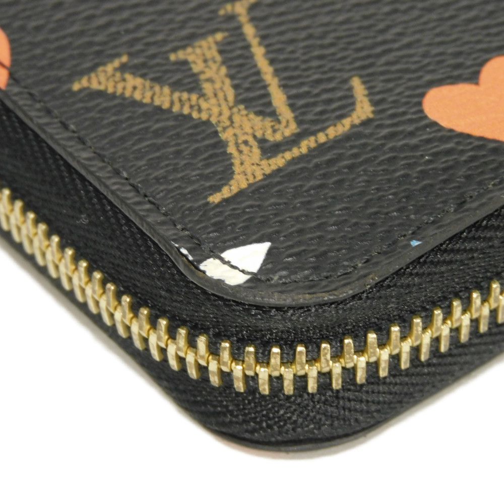 LOUIS VUITTON Long Wallet Purse M80323 Monogram Game On Canvas Noir Monogram game on Zippy wallet