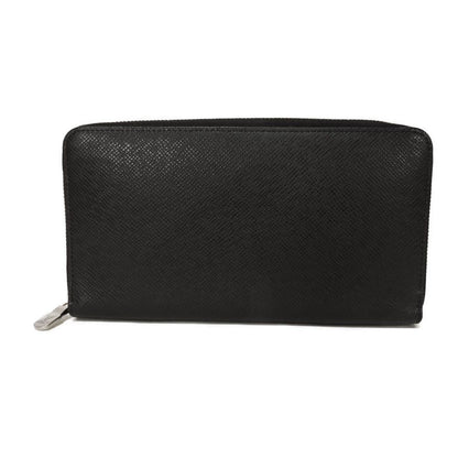 LOUIS VUITTON Long Wallet Purse M30056 Taiga leather (stamped) black Taiga Zippy Organizer NM