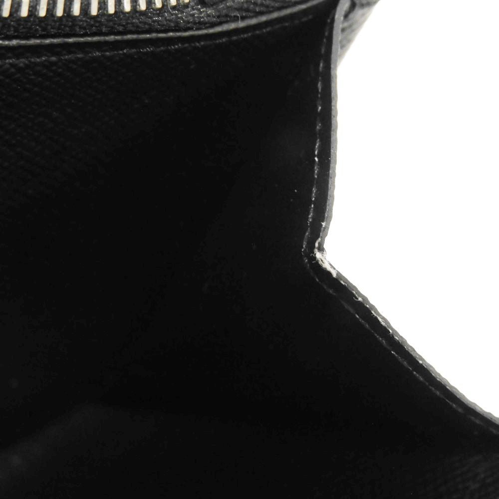 LOUIS VUITTON Long Wallet Purse M30056 Taiga leather (stamped) black Taiga Zippy Organizer NM