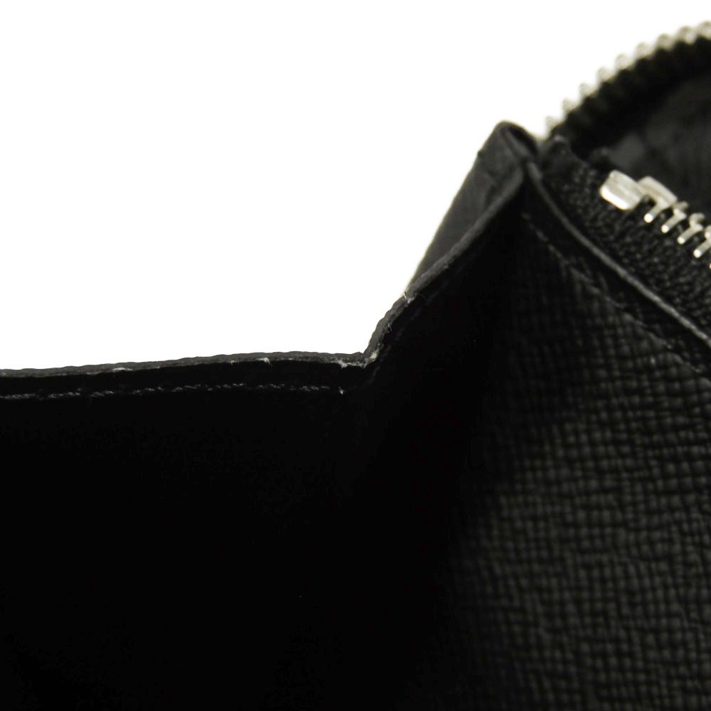 LOUIS VUITTON Long Wallet Purse M30056 Taiga leather (stamped) black Taiga Zippy Organizer NM