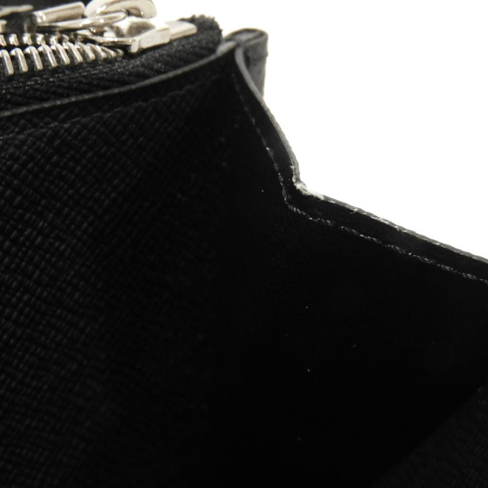 LOUIS VUITTON Long Wallet Purse M30056 Taiga leather (stamped) black Taiga Zippy Organizer NM