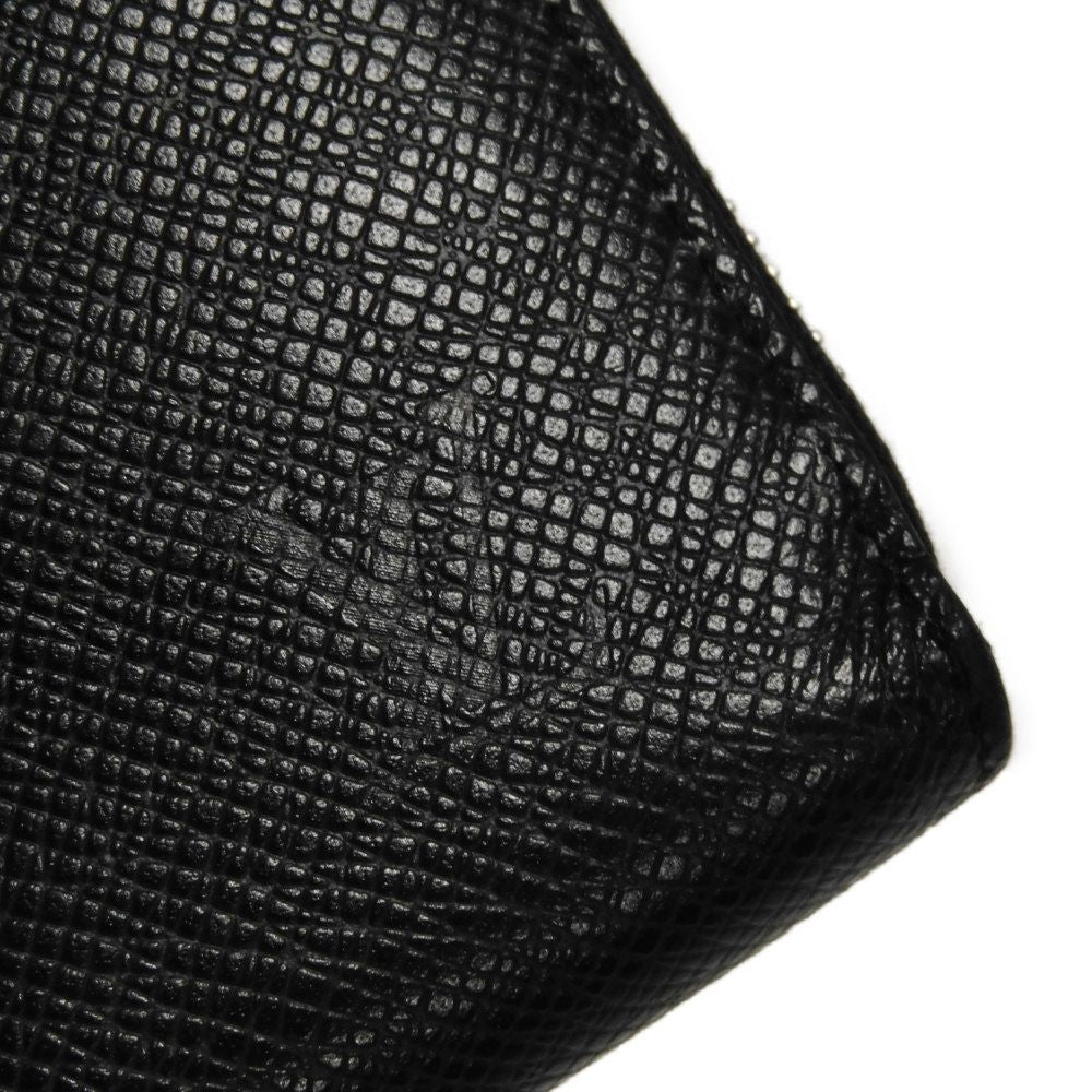 LOUIS VUITTON Long Wallet Purse M30056 Taiga leather (stamped) black Taiga Zippy Organizer NM