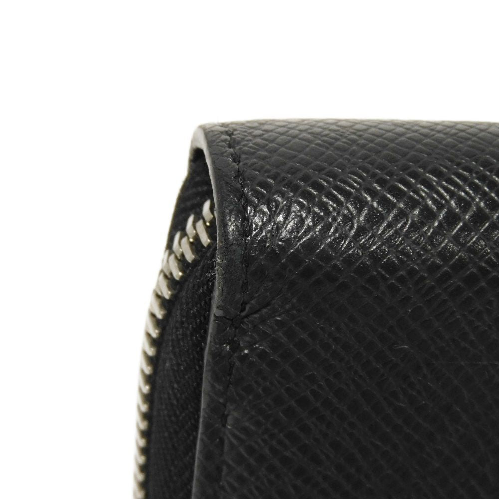LOUIS VUITTON Long Wallet Purse M30056 Taiga leather (stamped) black Taiga Zippy Organizer NM