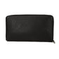 LOUIS VUITTON Long Wallet Purse M30056 Taiga leather (stamped) black Taiga Zippy Organizer NM