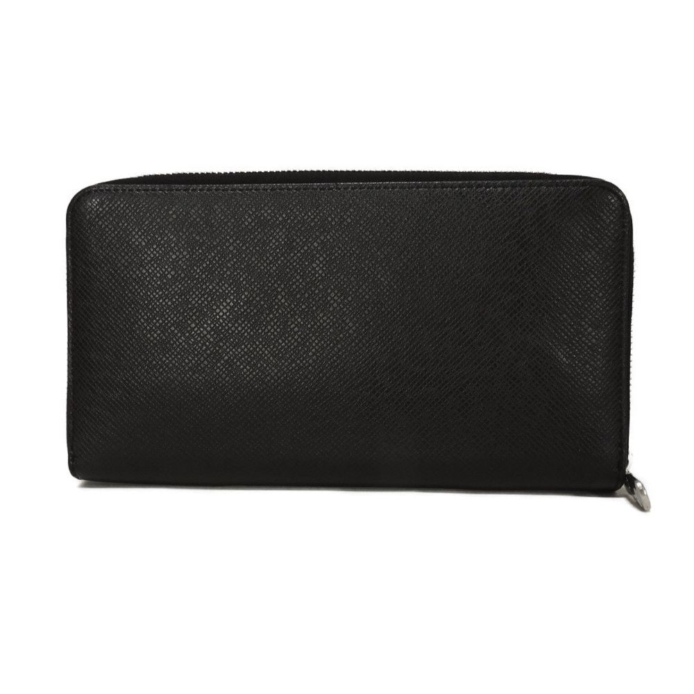 LOUIS VUITTON Long Wallet Purse M30056 Taiga leather (stamped) black Taiga Zippy Organizer NM